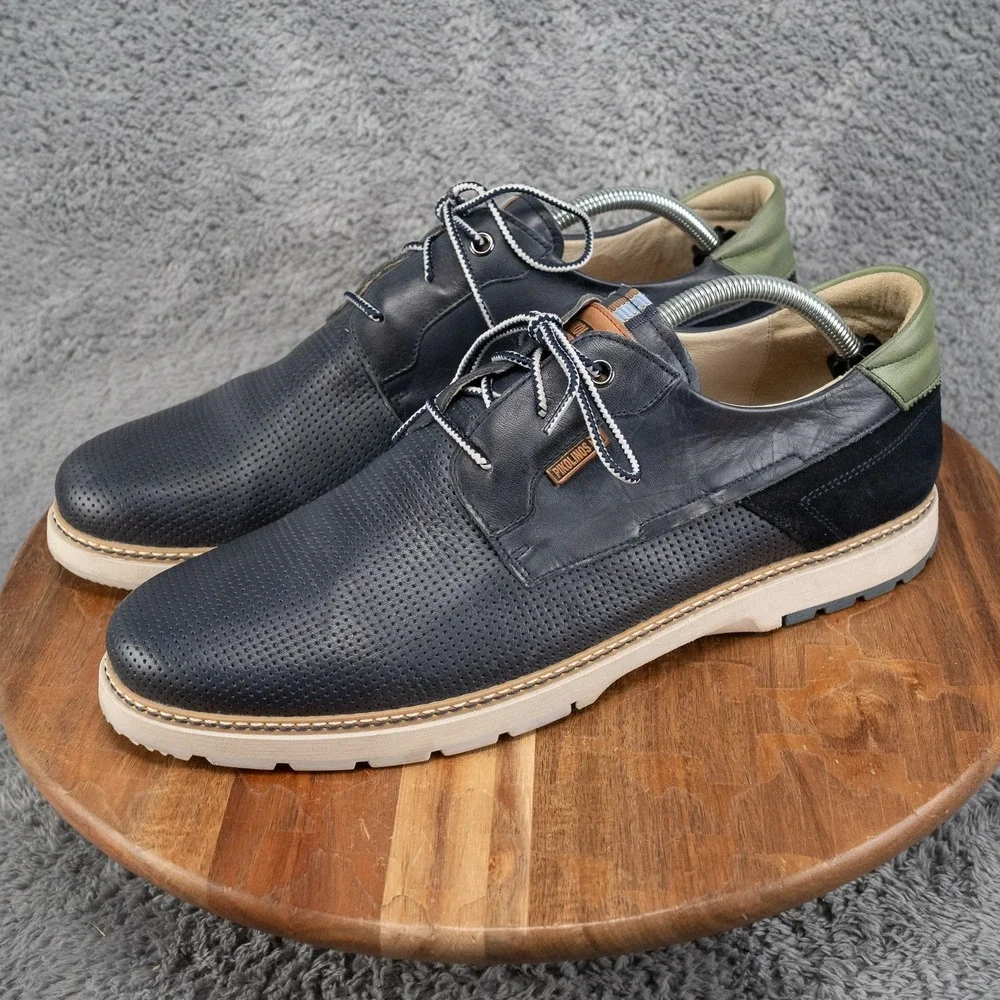 Pikolinos Olvera M8A-4222C1 Lace-Up Shoes Blue Leather Men's US 12 (EU 45)